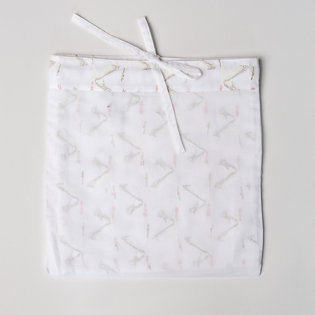 Muslin Swaddle White Bird - Swaddle - Rowan Essentials - Rowan Essentials