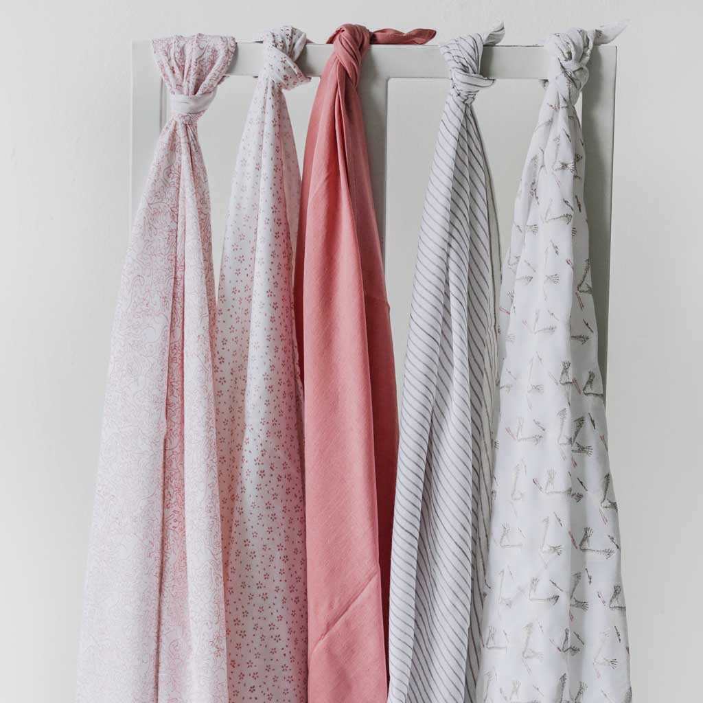 Muslin Swaddle Peony Pink - Swaddle - Rowan Essentials - Rowan Essentials